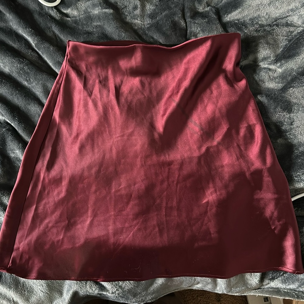 Red silk skirt size medium